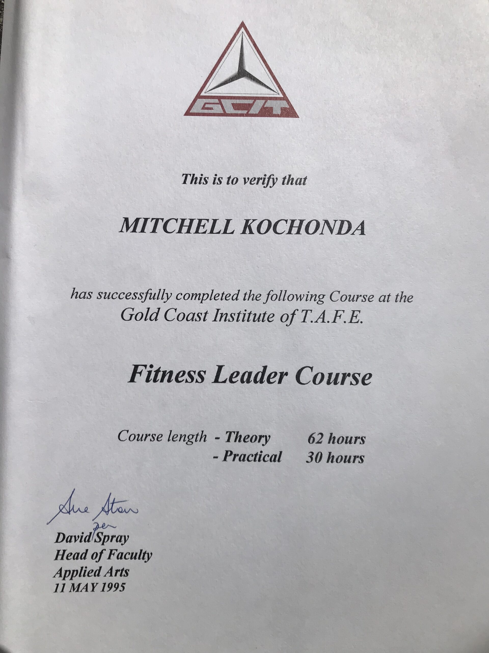 This was the course to work in gyms in Queensland the mid 1990's.
It's here I first heard 'athletes don't need more protein' and 'you only need to do one set to failure in the gym' and other interesting paradigms of the time.   
